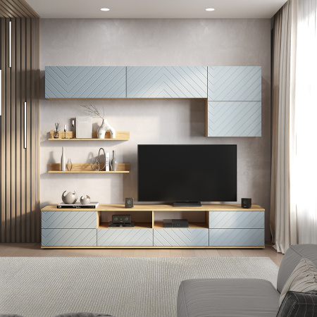 Гостиная "Камелия" ГС-01 (Крафт/шарли бриз (MF11)