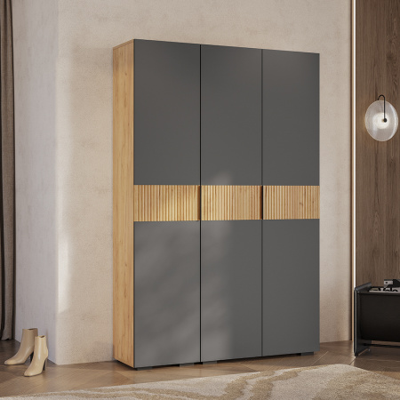 Шкаф 2-х створчатый "Сандра" ШК-04 (Крафт/Графит/Тортуга (M27))