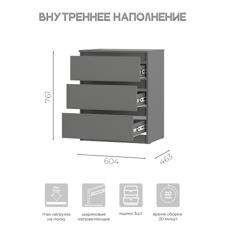 Комод "Симпл" КМ-01 (Графит)