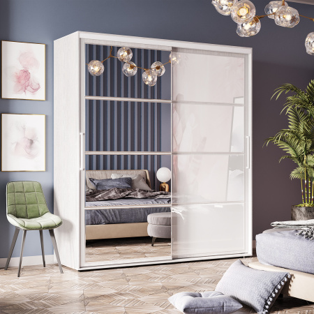 Шкаф-купе "Крафт-6" (ясень белый)