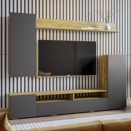 Гостиная "Диаманд"  (крафт/графит)