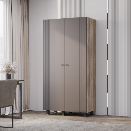 Шкаф 2-х створчатый "Олива" ШК-03 (Дуб каньон/MF14 Муссон)