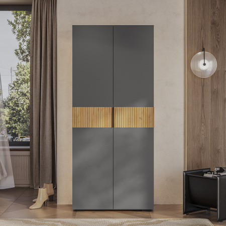 Шкаф 2-х створчатый "Сандра" ШК-04 (Крафт/Графит/Тортуга (M27))